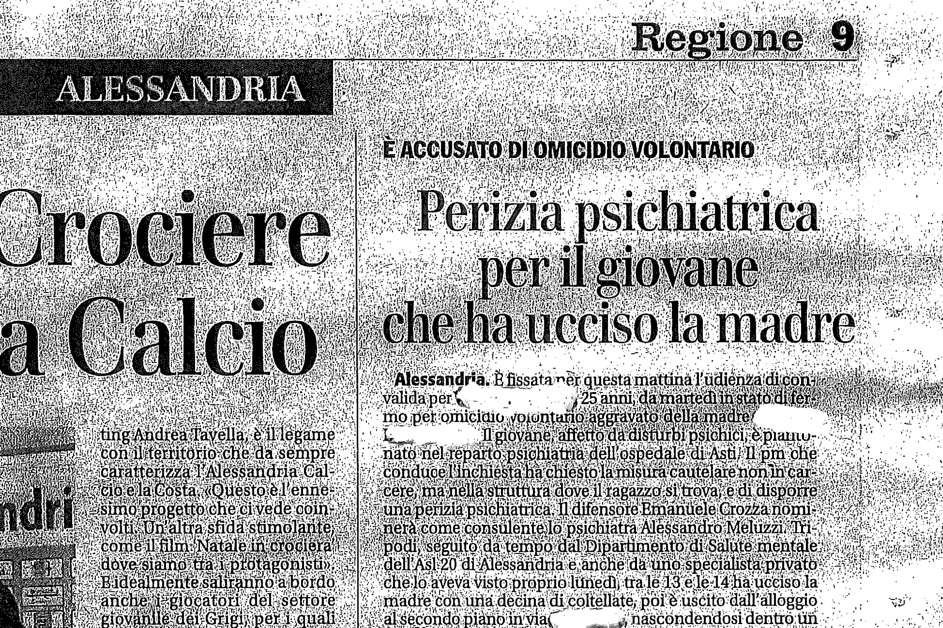 Avvocato Penalista Alessandria: Perizia psichiatrica per il giovane che ha ucciso la madre